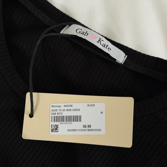 Black Ruched Mini Dress - Picture 3 of 3